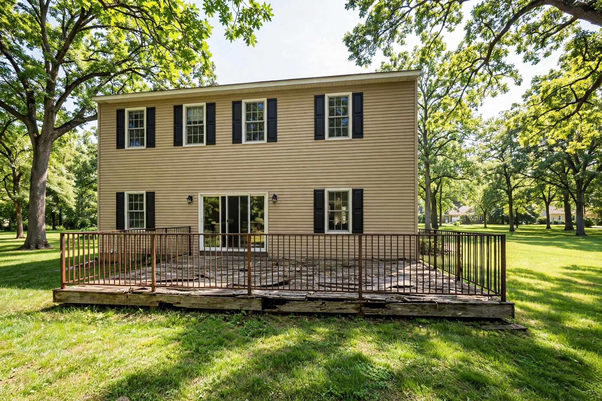 Before photo,  Covered Deck Construction in Yorktown, by Bowie Deck Company